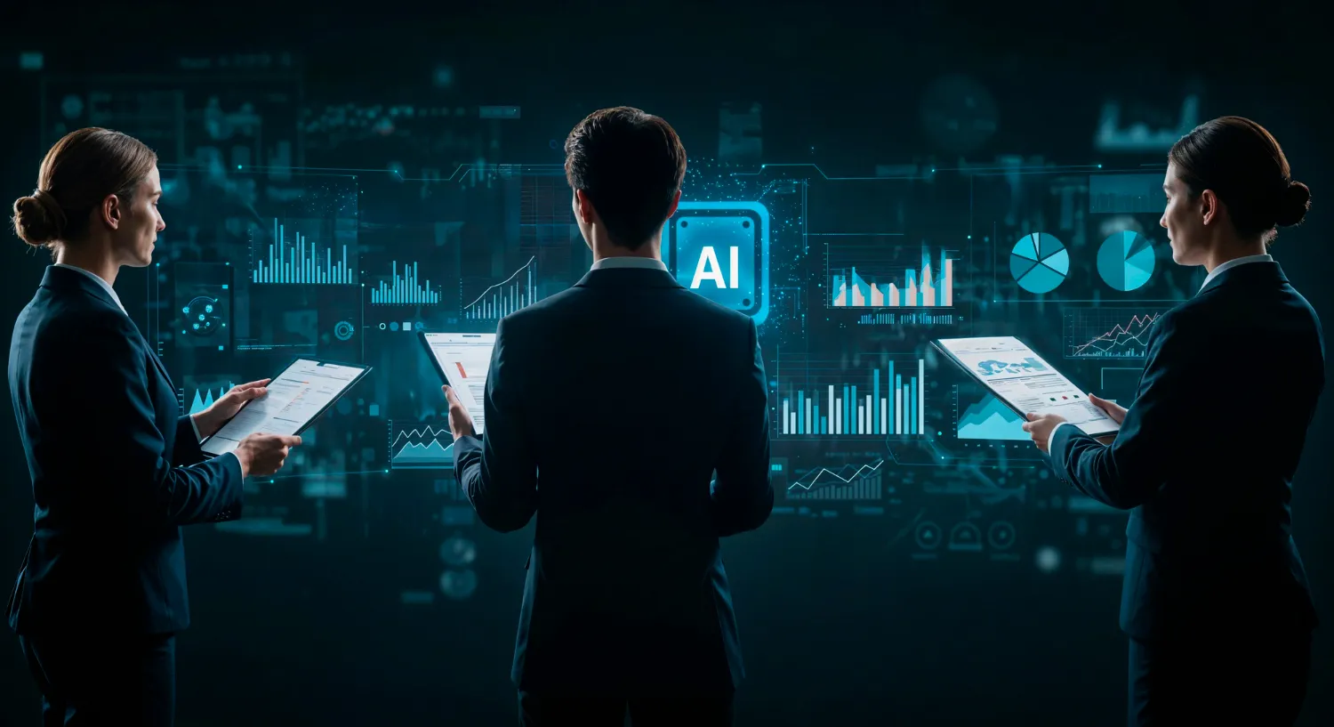 AI transforming business operations illustration